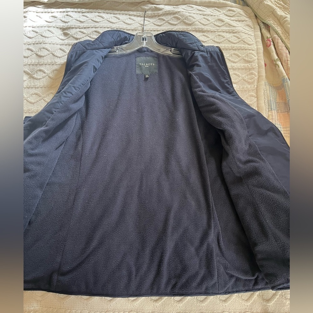 Talbots Navy Quilted Zip-Front Vest - Picture 4 of 16